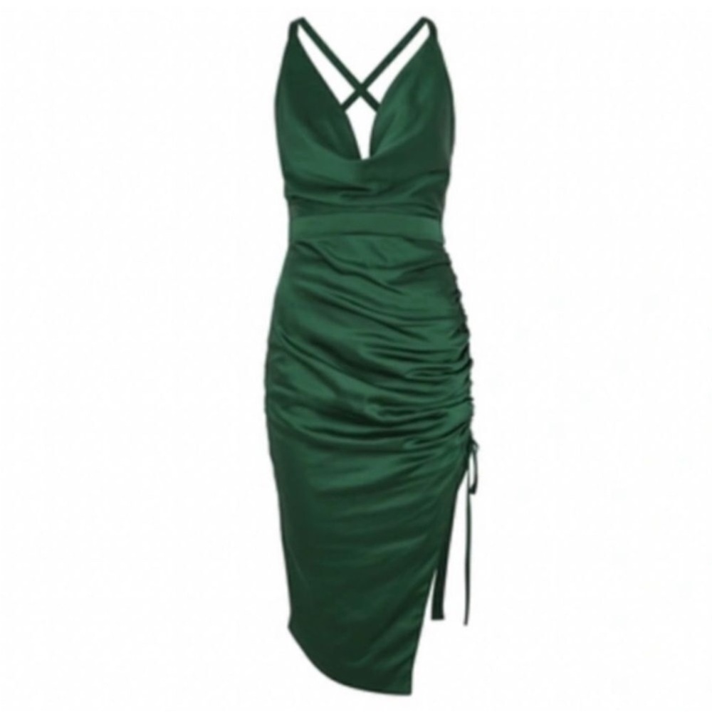 NWT Lavish Alice Dark Green Backless Dress